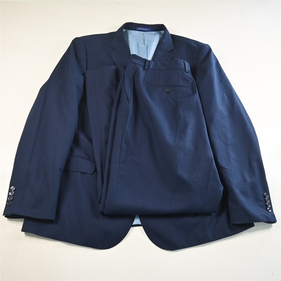 Berragamo 54L 40x34‎ New Blue Napoli Mens Jacket Pants Suit